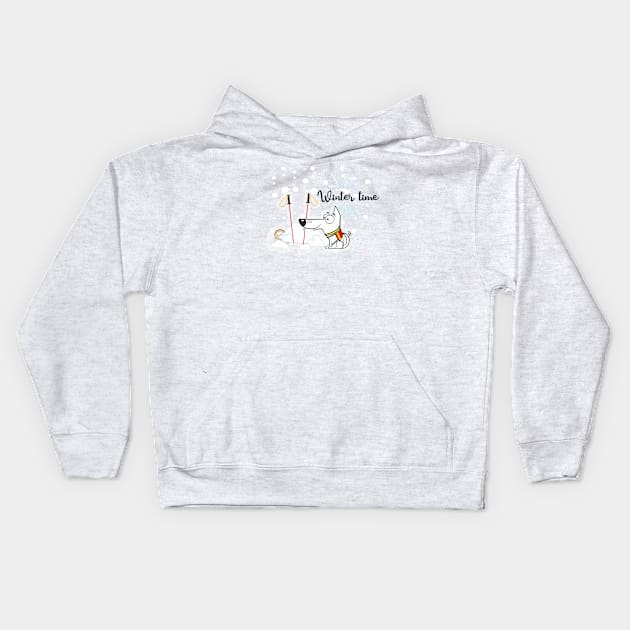 Winter time Kids Hoodie by DWG